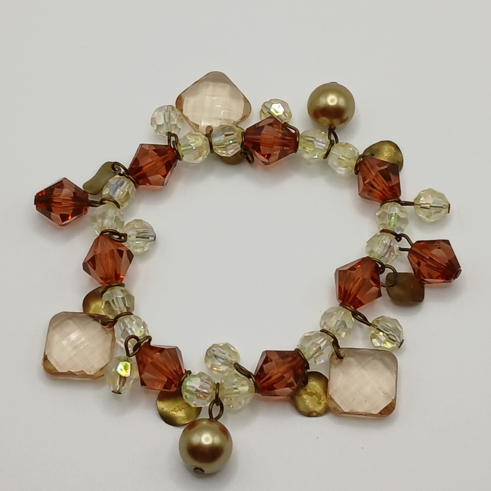 Premier Designs Gold and Brown Beaded Bracelet